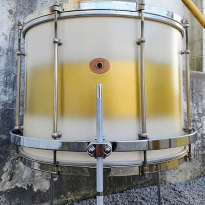 30's Ludwig White/Gold Duco 2PC (32"x16" Tube Lug BD + 16"x12" FT) Drum Set image 11