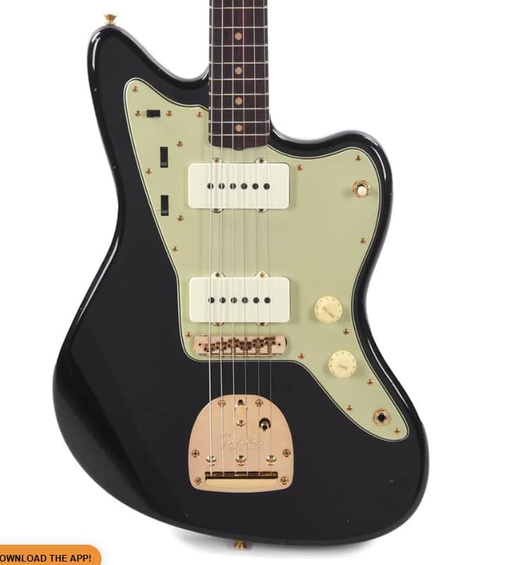 Fender Custom Shop 1962 Jazzmaster "Chicago Special" Journeyman Relic Aged Black w/Painted Headcap & Gold Hardware
