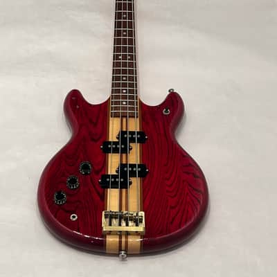 Vantage VP-795B 4 String Bass Guitar 1981 Left Hand LEFTY Transparent Red made inJapan Matsumoku image 1