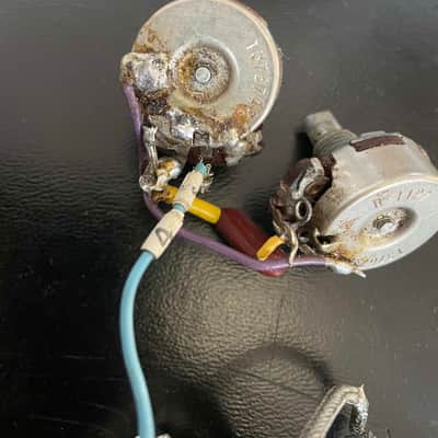 Gibson 1967 ES 335 SG Control Harness Volume Tone Pots Caps 3 Way and Jack 1960's image 4