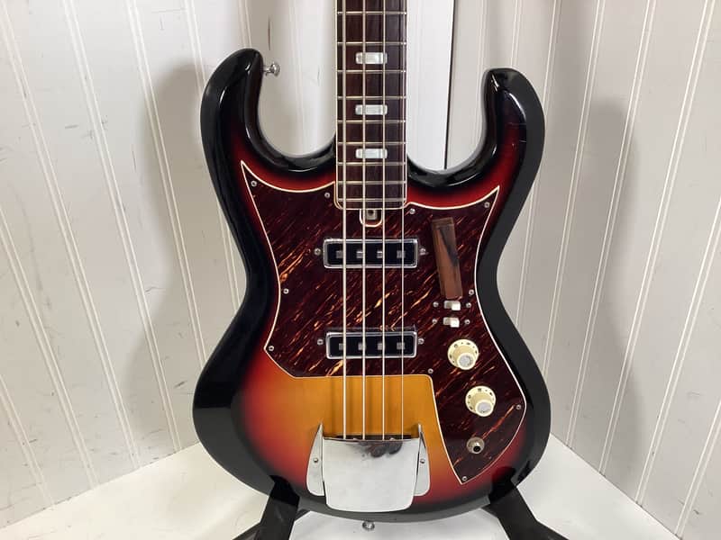 Vintage Cameo Teisco Deluxe Bass Guitar Sunburst image 1