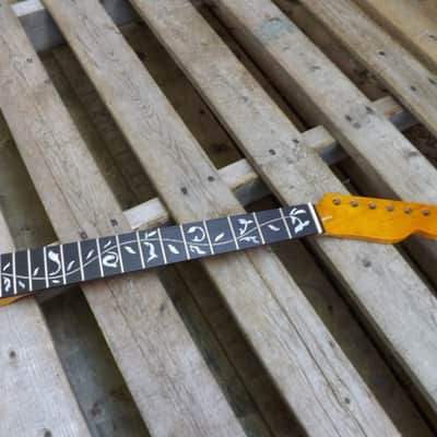 Fatboy tree of life Canadian Maple on rosewood T guitar neck stainless steel frets bone nut image 7