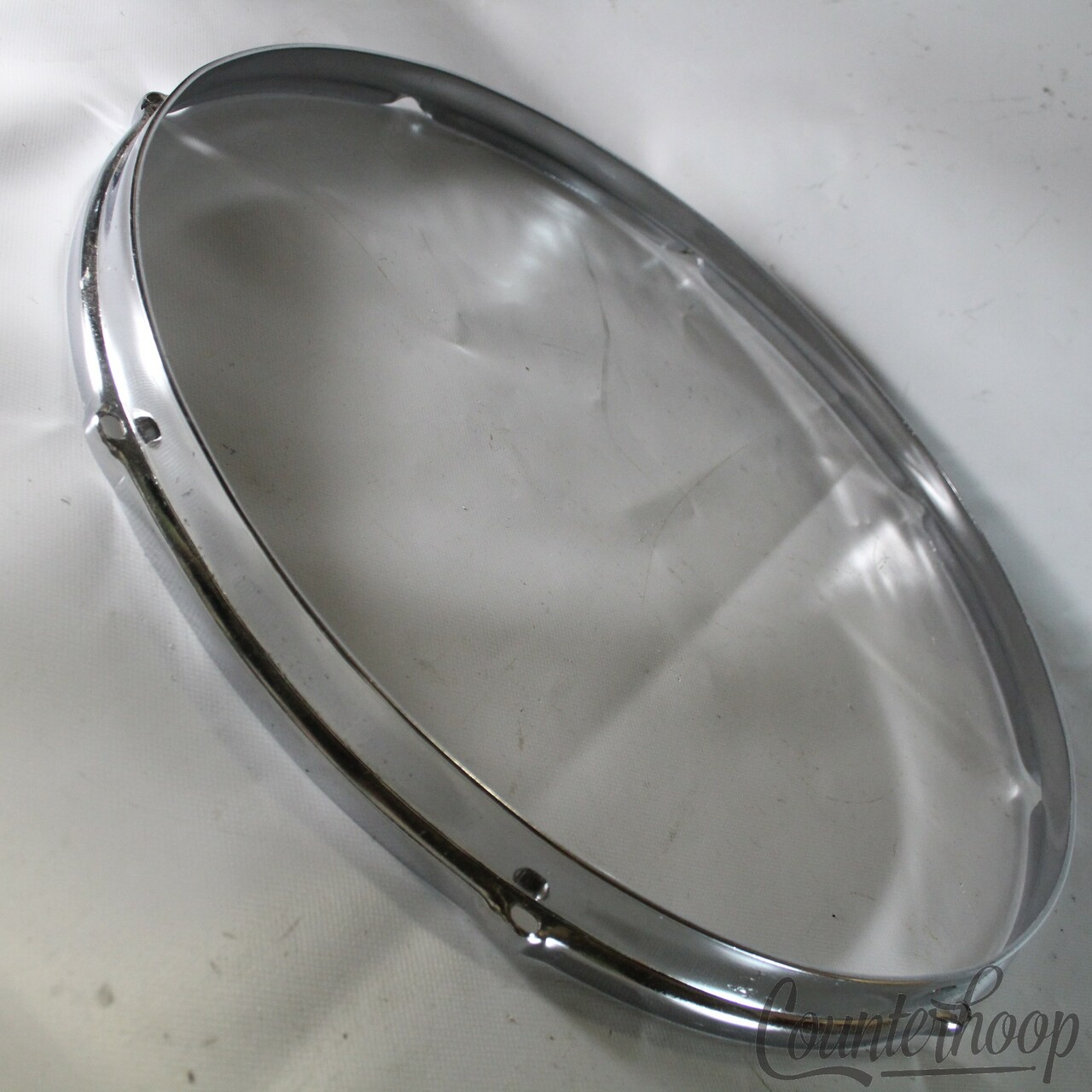Slingerland 18" Floor Tom Drum Batter Rim/Hoop 8-Lug Stick-Saver Chrome Vintage — main photograph