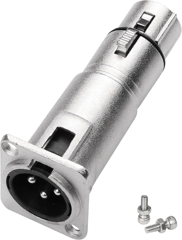 XLR Male to Female Microphone Connector - 3Pin Plug to Jack Mounting Gender Changer Coupler - Pass Thru Adapter for Microphone Mixer Audio Device (M/F) image 1