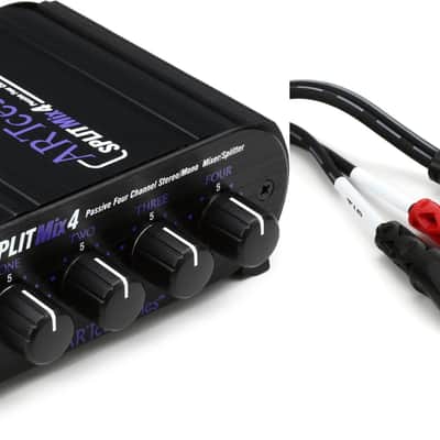 ART SPLITMix4 Passive 4-channel Mixer / Splitter Bundle with Hosa TRS-201 Insert Cable - 1/4 inch TRS Male to Dual RCA Male - 3 foot image 1