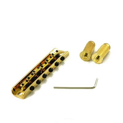 Bigsby B5 + WD Conversion Kit: Bridge 6 Threaded Saddles + Pickup Plate Gold image 5