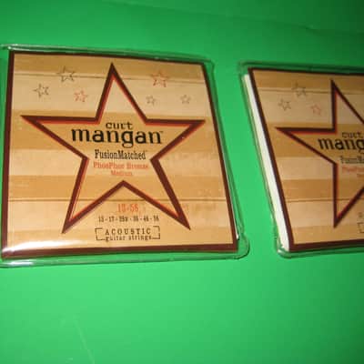 Curt Mangan 2 Sets of Acoustic Bronze Guitar Strings Medium 1990's image 1