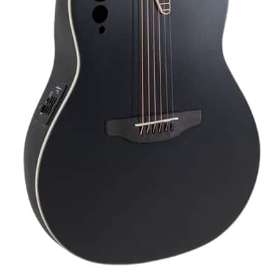 Ovation Applause AE44 Traditional Series Mid-Depth Acoustic-Electric Guitar Black image 1
