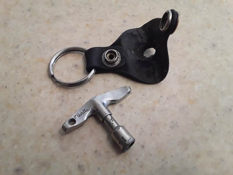 Pearl Vintage Drum Key & Keyring Holder from the 1960's - Natural Aged Patina - Very Rare to  Find image 1