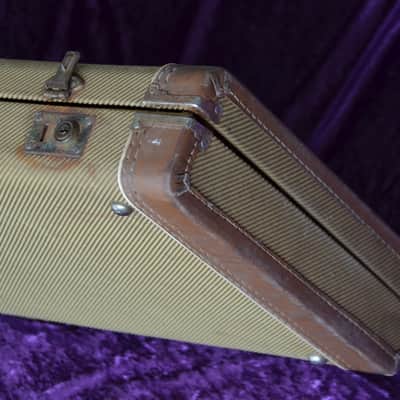 Fender Stratocaster Telecaster 1950s style vintage tweed case made in USA*cool hard case with a real vintage vibe to it*heavily used but still goin' strong after many years on the road*perfect fit for your old Strat/Telly image 13