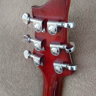 RWG Raven West Guitars RG450 PRS Style 2000 ish - Cherry Sunburst Flame image 8