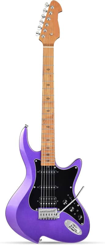 Character Electric Guitar with Roasted Maple Neck, SSH Active Pickups, Built-in Multi-Effects & Vintage Tremolo (Purple) image 1