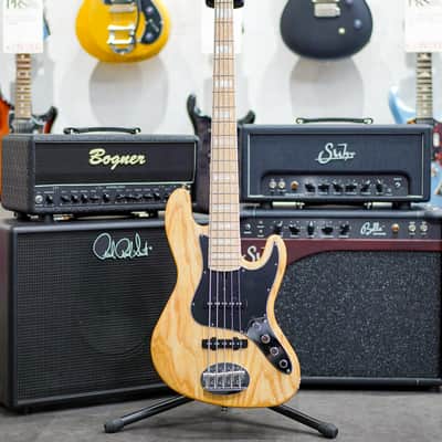 Lakland US Custom 55-60 Vintage J Bass - Natural w/Active Preamp, MOP Block Inlay & White Binding image 3