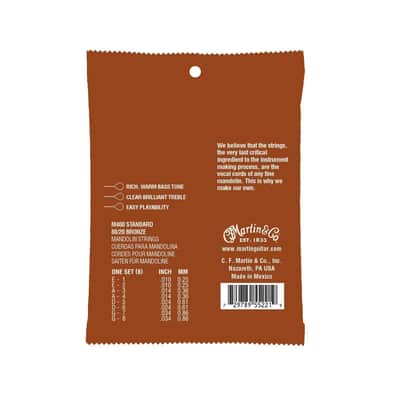 Martin Mandolin Strings, 80/20 Bronze, 10-34 Gauge - M400 image 3