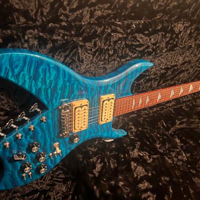 BC Rich Bich 10 Quilt Trans Candy Blue Mint Custom Shop image 5
