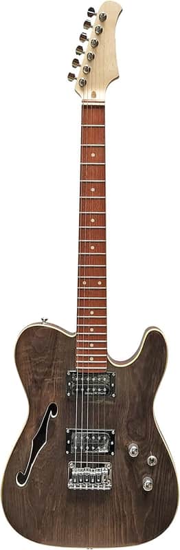 6 string Solid Top-Semi Hollow Body Electric Guitar, Natural image 1