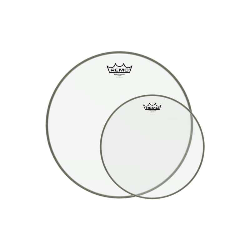 Remo 12/16" Ambassador Clear Drumhead (2 Pack Bundle) image 1