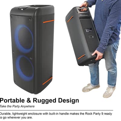 Rockville ROCK PARTY 9 Dual 8" Wireless Rechargeable Karaoke Machine System+Mic image 15