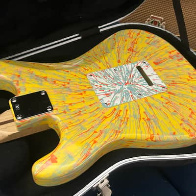 Fender Splattercaster Stratocaster 2003 Limited Edition Flame Neck OHSC image 8