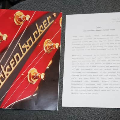 Vintage Rickenbacker Catalog & Press Release - No Tariffs image 1