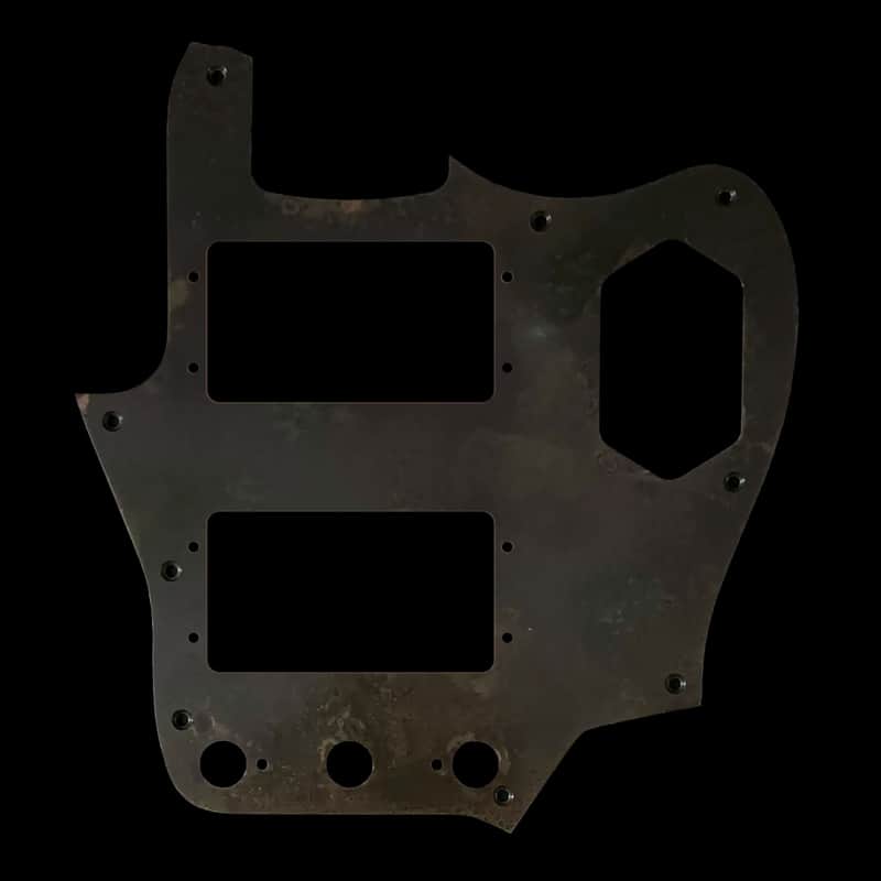 Made-to-Order - Statuary Bronze Brass - Wide Range Humbucker USA Jaguar AVRI 60s Pickguard Scratchplate for Fender image 1