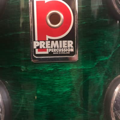 Premier Genista 1990's 9 pc drum kit Green Stain (Terraverdi Green) image 6
