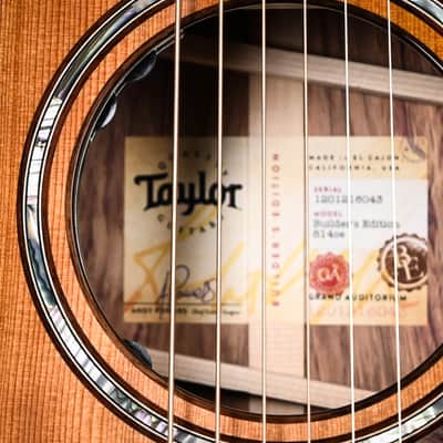 Taylor Next Generation Builder's Edition 814ce w/ Sinker Redwood Top & Honduran Rosewood Back and Sides- Kona Edgeburst Back/Sides, Shaded Edge Burst Top 2026 (1201216043) image 6