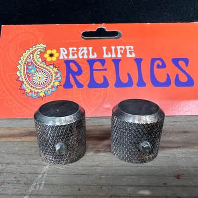 Real Life Relics Aged Nickel Barrel Knobs Bevel Top W Set Screw (Set of 2)    [DP7]