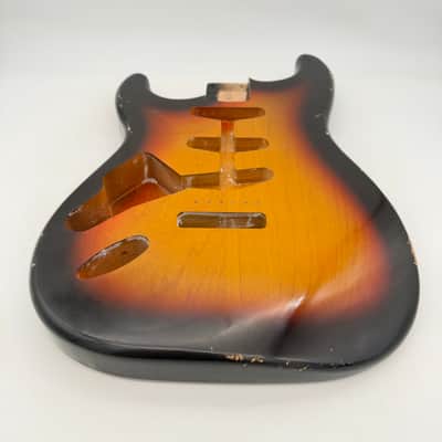 MJT Stratocaster Body Alder Relic Nitro Lefty 3-Tone mjt6698 image 6