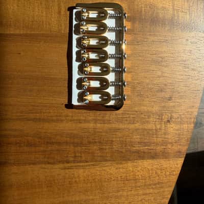 Hipshot 7-String Fixed Guitar Bridge - .125" 2020s - Gold image 2