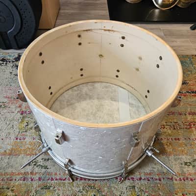 Leedy 20x14" 3-ply Bass Drum - White Marine Pearl - Nickel Hardware 1950 image 13