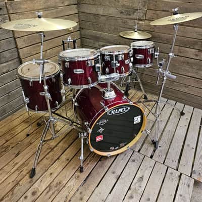 Drum Kit Mapex M Birch, Transparent Red Complete USED! RKMBK280726 image 3