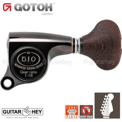 NEW Gotoh SGS510Z-TS5 6 in Line Set Mini Tuners 18:1 Gear Ratio - COSMO BLACK