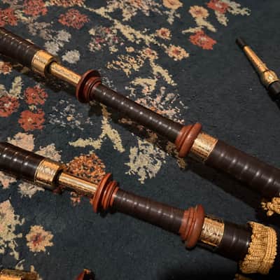 2016 McCallum AB4D Bagpipes: Mopani Mounts – Gold Celtic image 10
