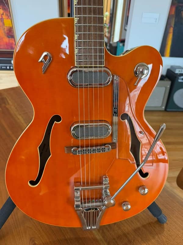 Duesenberg Gran Royale Single Cut Hollow Electric Guitar 2010s Vintage Orange image 1