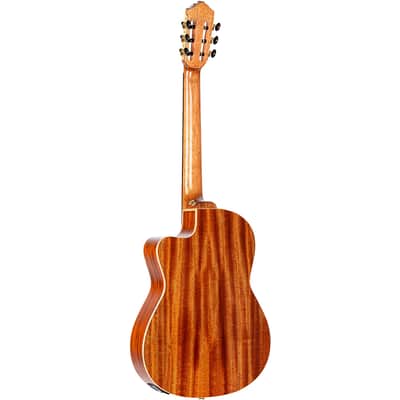 Ortega Performer Series Solid Top Thinline Crossover Acoustic-Electric Nylon Classical Guitar w/ Bag image 4