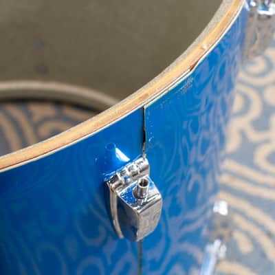 1970s Ludwig 14x26 12x15 16x18 Blue Silk Drum Kit image 17