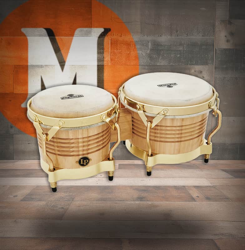 Latin Percussion LP Matador Bongos Oak Natural Gold 7-1/4-8-5/8" (M201-AW) image 1