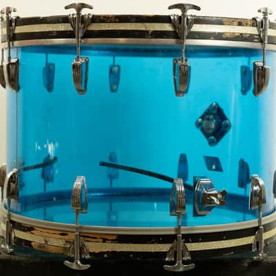 1970s Ludwig 14x22 Blue Vistalite Bass Drum image 7
