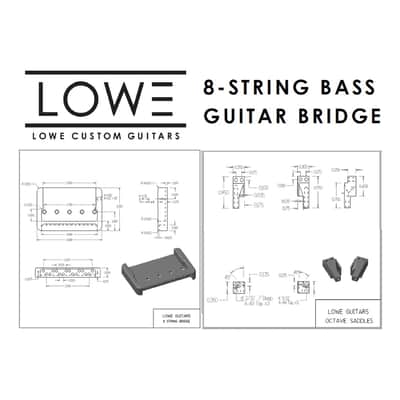 Lowe Custom Guitars 8-string Bass Guitar Bridge - Chrome image 9