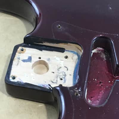 Lefty Vintage 1997-98 Fender Relic Standard Strat Body Guitar Old Wine Red Hardware image 8