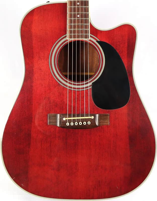 1997 Takamine Japan EF325SRC Acoustic Electric Guitar w/ Case Wine