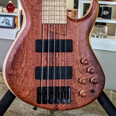 MTD Bass 535-24: Red Narra "10" top, Birdseye Maple Fingerboard, Ash Body & Neck! image 1