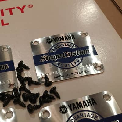 Lot of [4] Yamaha Stage Custom Advantage Nouveau Drum Badges image 3