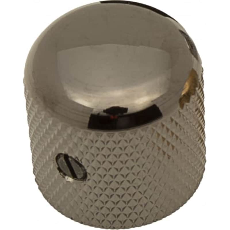 Cosmo Black Knob - Gotoh, Dome, set screw, knurled for grip, 1/4” Solid Shaft image 1