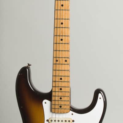 Fender  Stratocaster Solid Body Electric Guitar (1957), ser. #024071, original tweed hard shell case. image 8