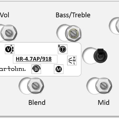 Bartolini HR-4.7AP Pre-Wired 3 Band EQ Active/Passive Vol, stacked bass/treble, blend & 3 way switch image 5