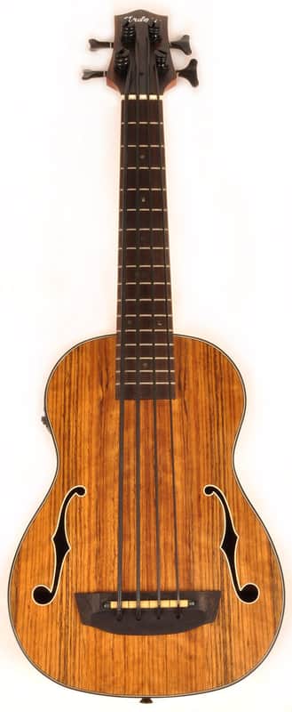 Hadean Walnut Acoustic-Electric Uke Bass Ukulele UKB-23 FH with F Holes image 1