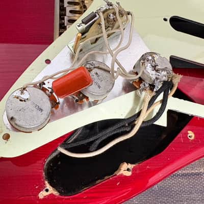 90s Charvel CST-060 Stratocaster Body Ash See-throw Red w/Plate Made in Japan image 15
