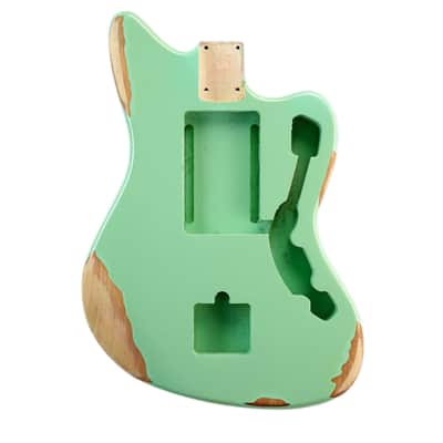 Finished Alder Jazzmaster/ Offset Guitar Body - Relic Surf Green image 2